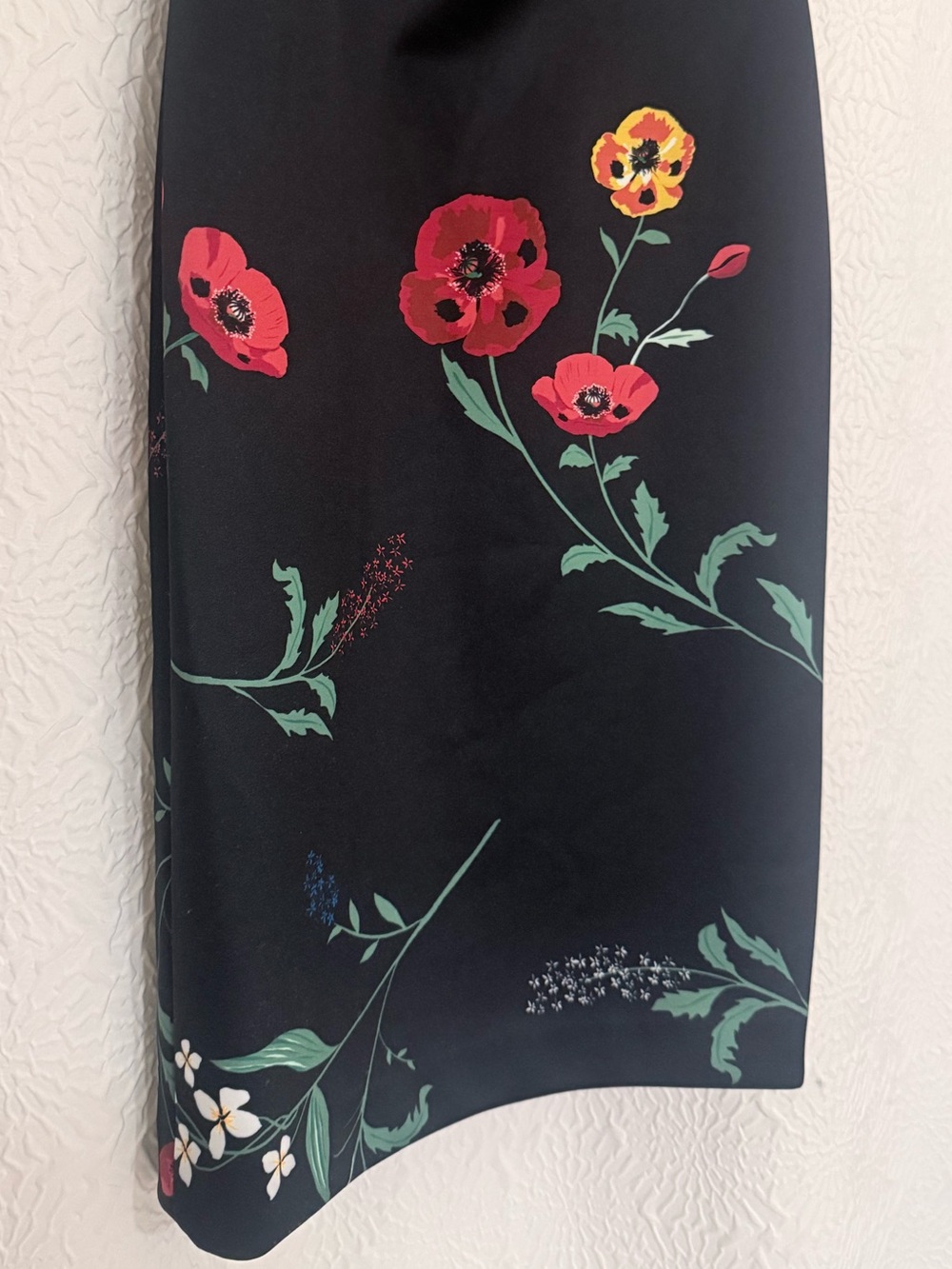 Calvin Klein Black Off-The-Shoulder Dress with Red and Yellow Floral Print - Picture 12 of 12